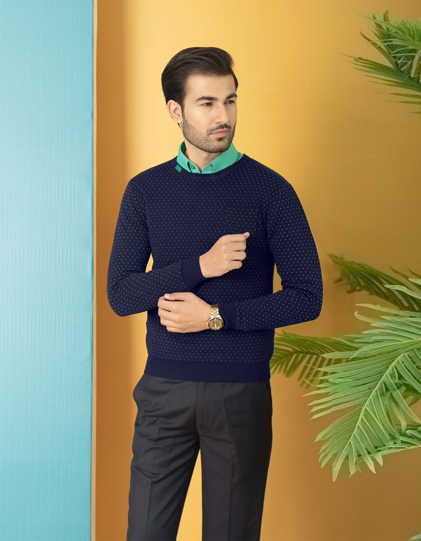 Navy Blue Full Sleeve Sweater